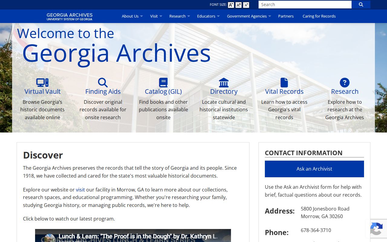 Georgia Archives access page for Warner Robins city directory sources