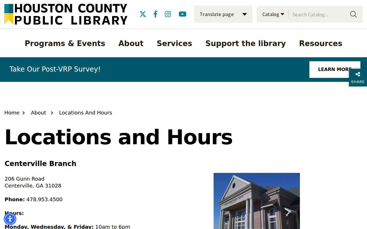 Houston County Public Library locations for Warner Robins city directory research