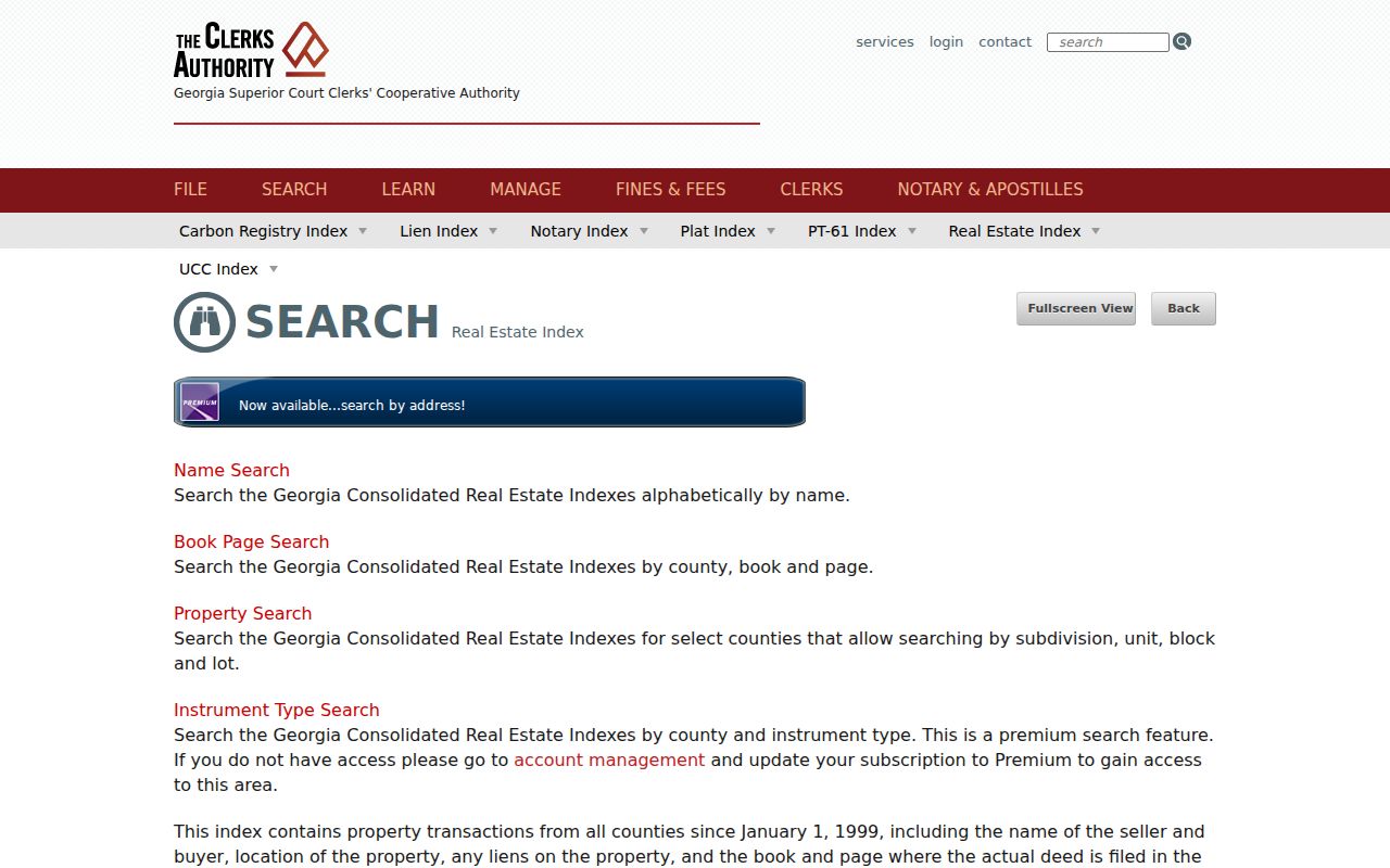 Warner Robins residents directory GSCCCA deed index