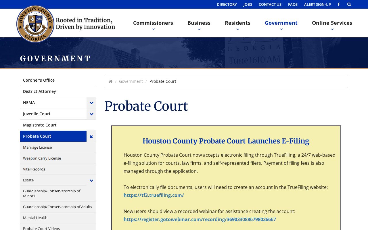 Houston Probate Court source for tracing Warner Robins previous residents